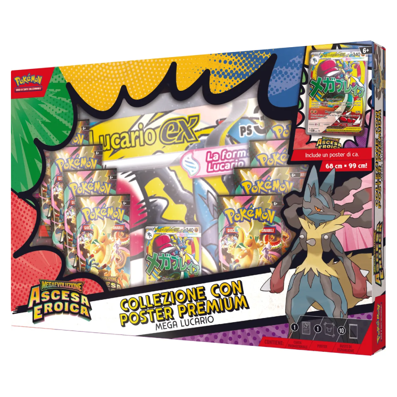 Pokémon - Ascesa Eroica - Collezione con poster premium Mega Lucario (IT)