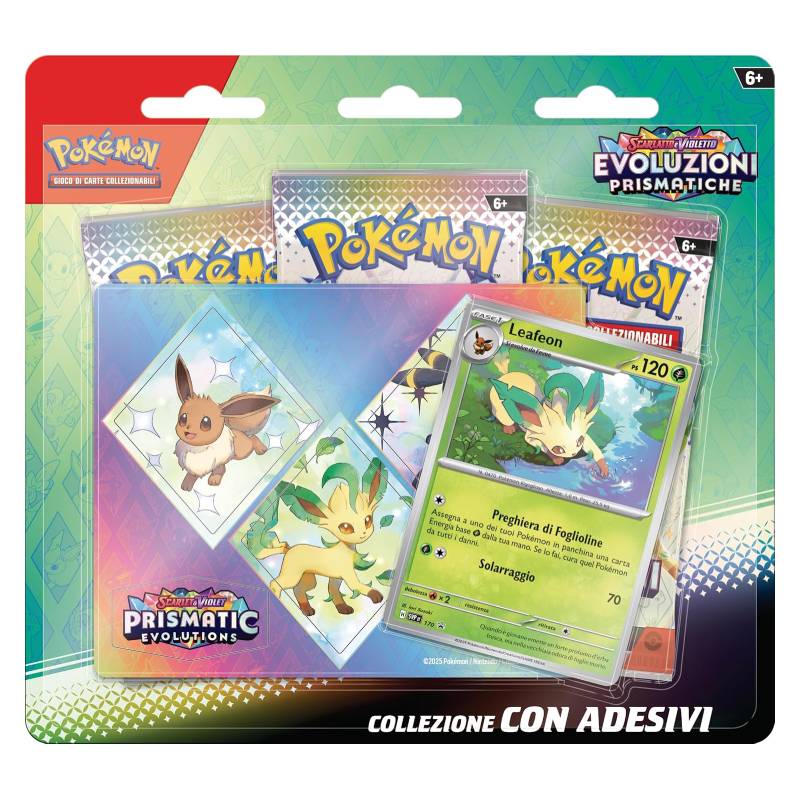 Pokémon - Evoluzioni Prismatiche - Collezione con adesivo di Leafeon (IT)