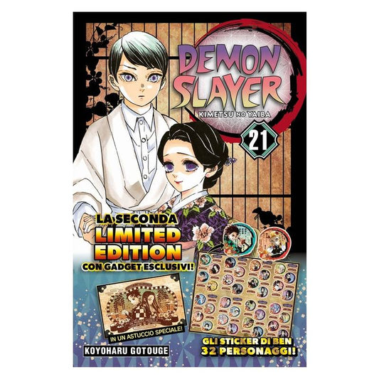 Demon Slayer - Kimetsu No Yaiba 21 Limited Edition con set di sticker