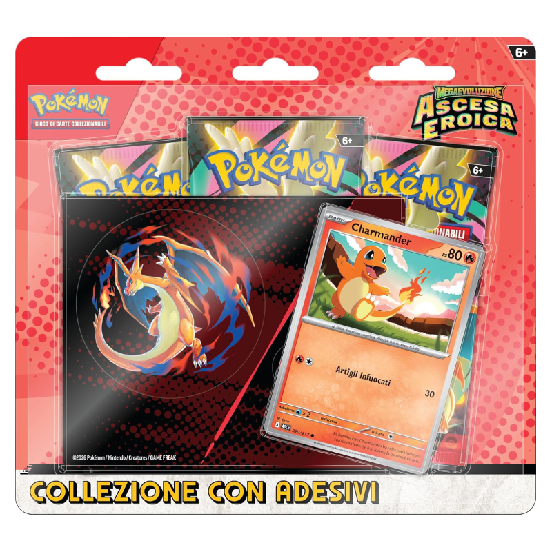Pokémon - Ascesa Eroica - Collezione con adesivi di Mega Charizard (IT)