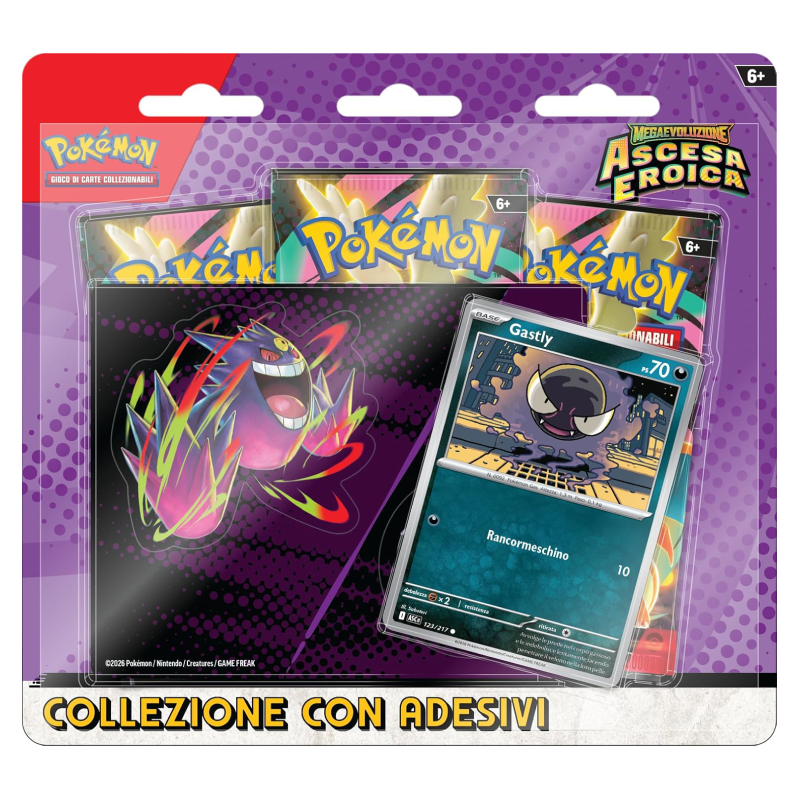 Pokémon - Ascesa Eroica - Collezione con adesivi di Mega Gengar (IT)