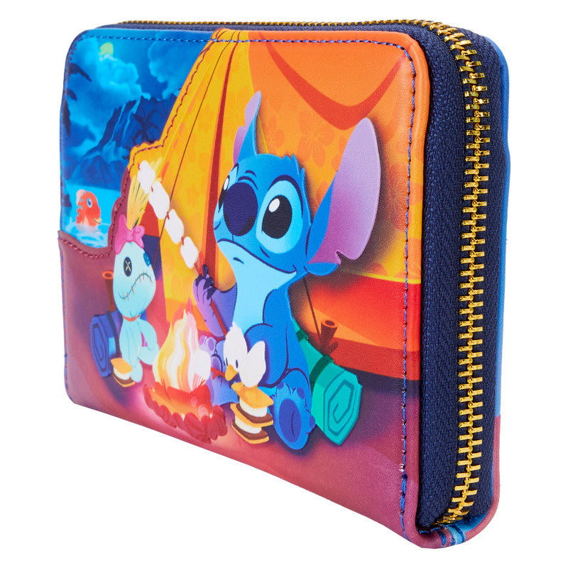 Loungefly - Portafoglio con zip - Lilo e Stitch - Camping cuties