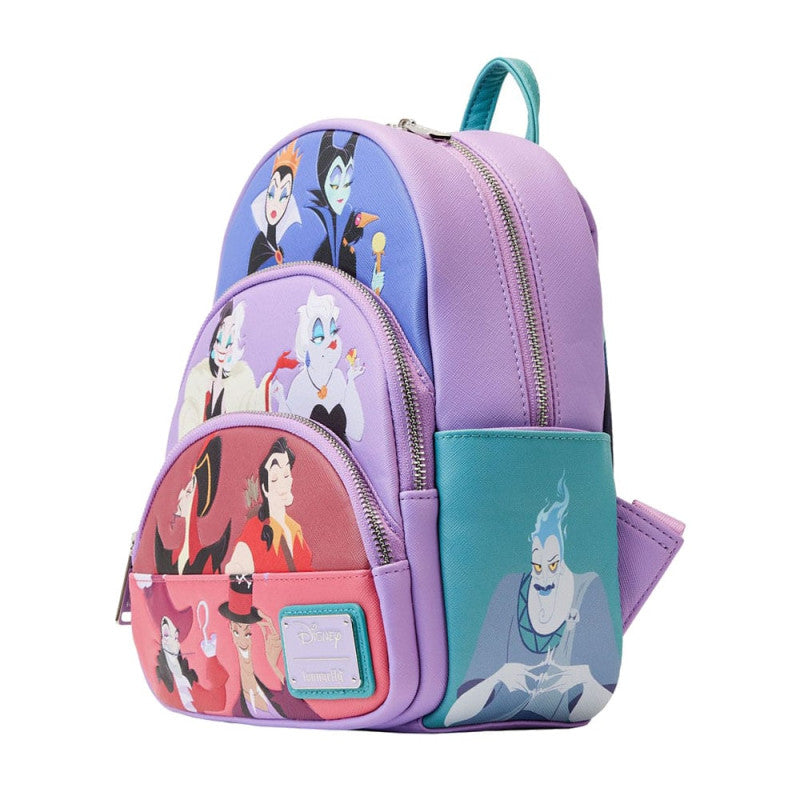 Loungefly - Zainetto - Disney Villains - Color Block Triple Pocket