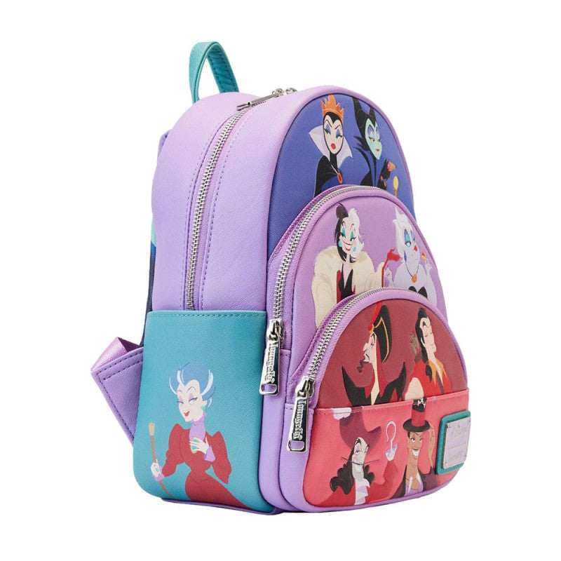 Loungefly - Zainetto - Disney Villains - Color Block Triple Pocket